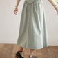 Leah 灰綠色高腰格紋半身裙/SIMPLERETRO