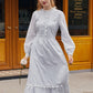 Zoe Solid Ruffle Trim Button Front Cotton Dress