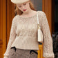 Ellie Round Neck Hollow Knitted Sweater