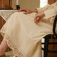 Gianna Elegant Square Neck Lace Patchwork Cotton Dress