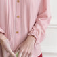 Samara 棉麻花邊領粉色襯衫