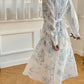 Lauren 南法風印花白色洋裝