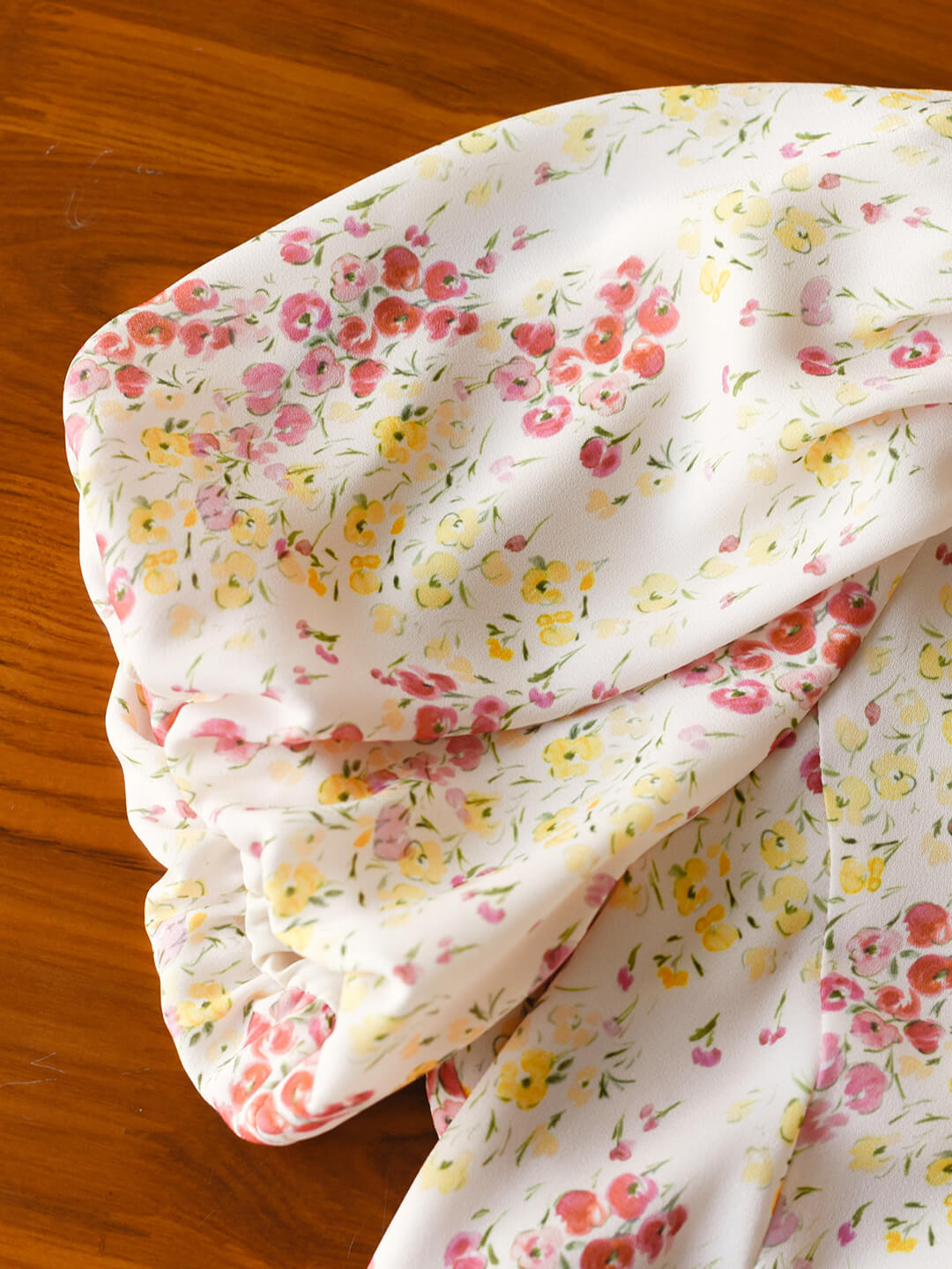 Fatima round square neck puff sleeve floral dress