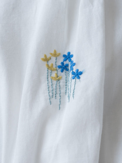 Nala 原創滿天星刺繡泡泡袖連衣裙