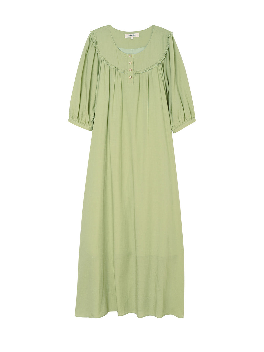 Katie Round Neck Mid-sleeve Green Dress