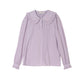 Elyse 紫色玫瑰刺繡彼得潘領襯衫/SIMPLERETRO
